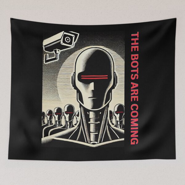 Item preview, Powered by AI Robot Design Futuristic Artificial Intelligence Tech Aesthetic Machine Learning Cyberpunk Graphic designed and sold by TEEJAMBOREE.