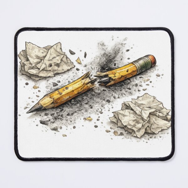 Item preview, Broken Pencil Writer's Block Crumpled Paper Art designed and sold by jgvisualarts.