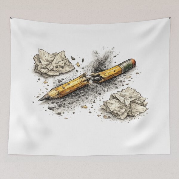 Item preview, Broken Pencil Writer's Block Crumpled Paper Art designed and sold by jgvisualarts.