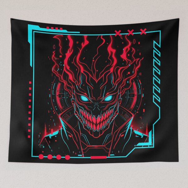 Item preview, Cyberpunk Demon Mask – Neon Oni Glitch Aesthetic Gaming Design designed and sold by Italkam.