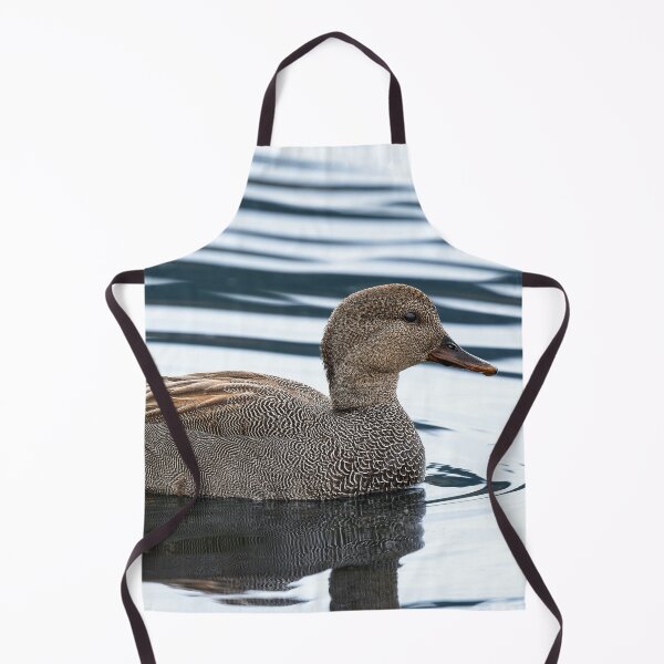 Item preview, Close profile of male gadwall duck floating on lake designed and sold by lisavonbiela.