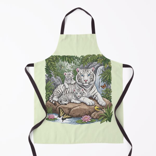 Item preview, White Tiger Family Waterfall Jungle Scenery designed and sold by TeeARTHY.
