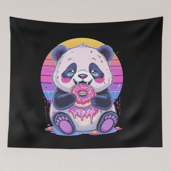 Item preview, Cute Panda Eating Donut with Sprinkles Design designed and sold by Tsugraf Designs.