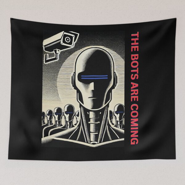 Item preview, Powered by AI Robot Design Futuristic Artificial Intelligence Tech Aesthetic Machine Learning Cyberpunk Graphic designed and sold by TEEJAMBOREE.