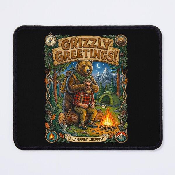 Item preview, Grizzly Greetings Campfire Surprise Bear Hug designed and sold by TeeARTHY.