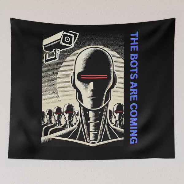 Item preview, Powered by AI Robot Design Futuristic Artificial Intelligence Tech Aesthetic Machine Learning Cyberpunk Graphic designed and sold by TEEJAMBOREE.