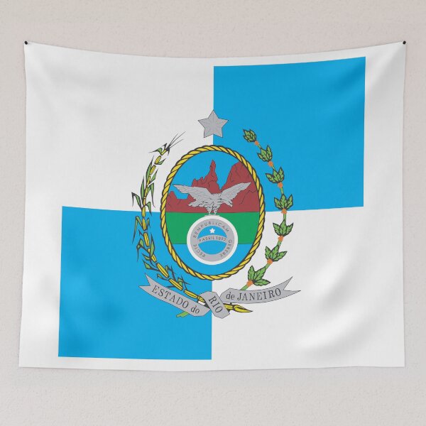 Item preview, Rio de Janeiro Square Flag Brazil State Emblem designed and sold by NTGUILTY.