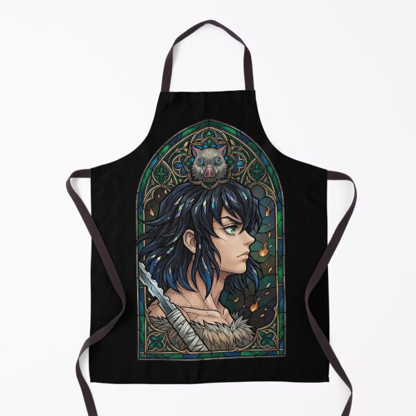 Item preview, Inosuke Hashibira Demon Slayer Emerald Stained Glass Profile designed and sold by mildaclairmo.