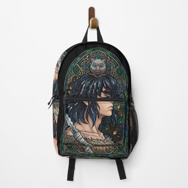 Item preview, Inosuke Hashibira Demon Slayer Emerald Stained Glass Profile designed and sold by mildaclairmo.