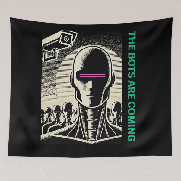 Item preview, Powered by AI Robot Design Futuristic Artificial Intelligence Tech Aesthetic Machine Learning Cyberpunk Graphic designed and sold by TEEJAMBOREE.