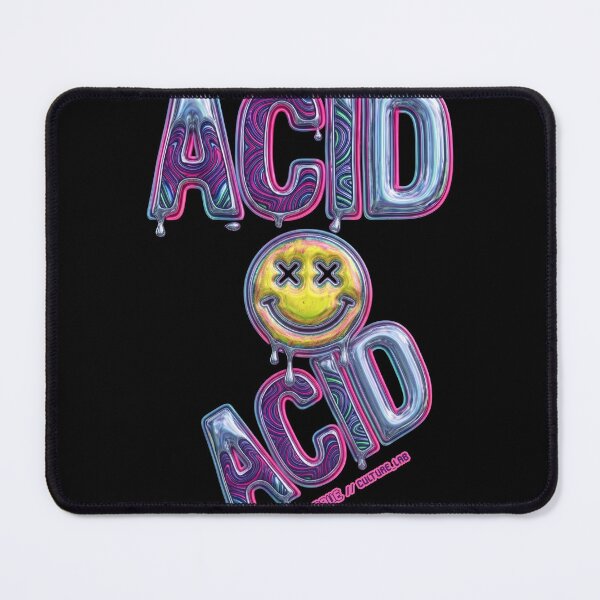 Item preview, Melting 3D Acid Smiley Face – Neon Y2K Rave Graphic designed and sold by RaveCultureLab.