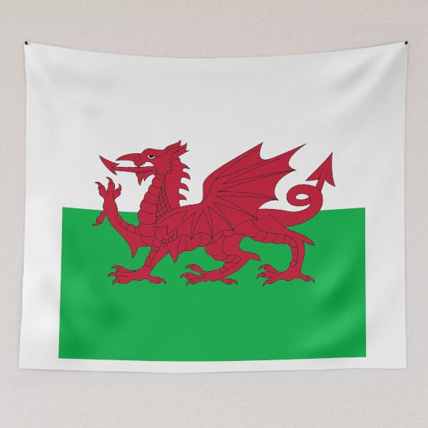 Item preview, Wales Square Flag Welsh Dragon Y Ddraig Goch designed and sold by NTGUILTY.