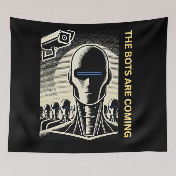 Item preview, Powered by AI Robot Design Futuristic Artificial Intelligence Tech Aesthetic Machine Learning Cyberpunk Graphic designed and sold by TEEJAMBOREE.