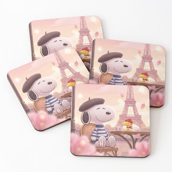 Item preview, Snoopy Woodstock Paris French Cafe Spring Cherry Blossoms Sakura Bliss designed and sold by N0WUC1.