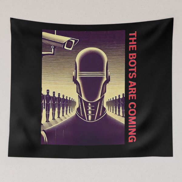 Item preview, Powered by AI Robot Design Futuristic Artificial Intelligence Tech Aesthetic Machine Learning Cyberpunk Graphic designed and sold by TEEJAMBOREE.