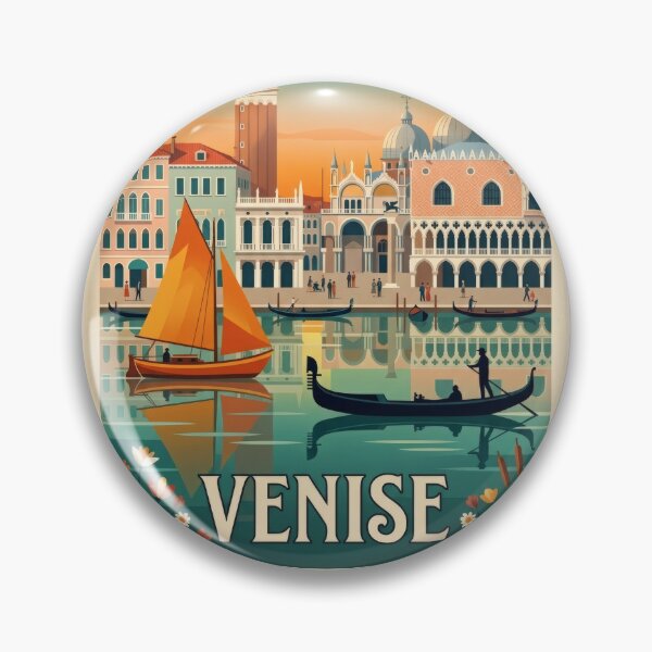Item preview, Venice Italy Vintage Travel Poster | Gondola & St Mark’s Square Illustration | Retro Wall Art designed and sold by Witsprings.