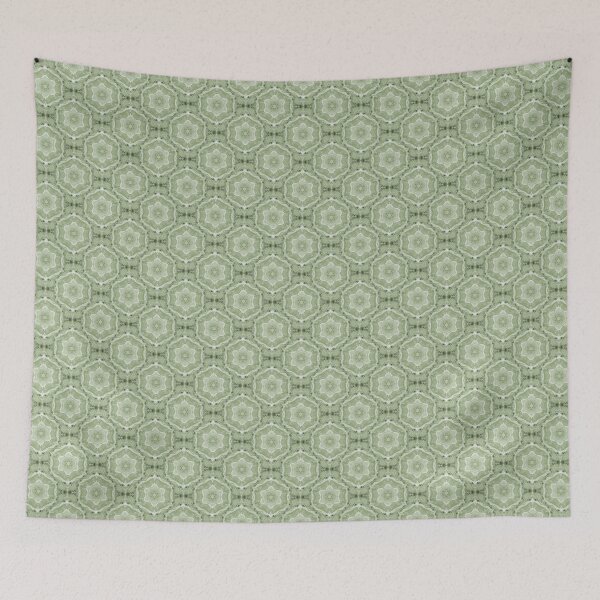 Item preview, Boho Hexagon Mandala Pattern in Green designed and sold by Artistestella.