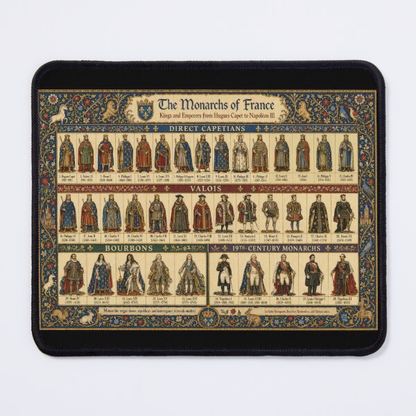 Item preview, Kings and Emperors of France Poster. Les Monarques de France – Chronologie Royale Illustrée designed and sold by MagicStrawberry.