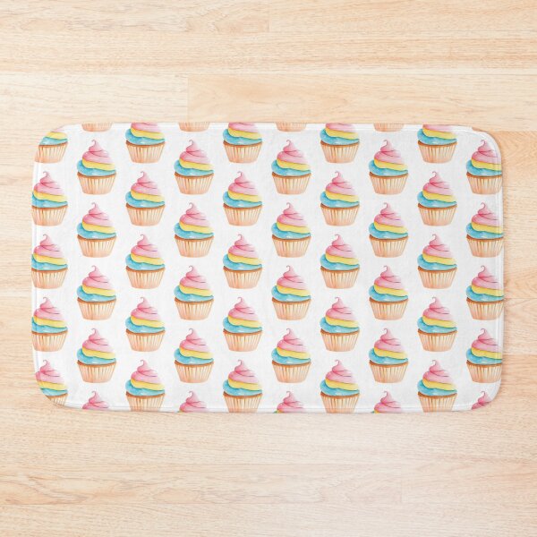 Item preview, Pastel Rainbow Cupcake Watercolor – Cottagecore Soft Aesthetic Dessert Art for Cozy & Cute Decor designed and sold by Marwamay.