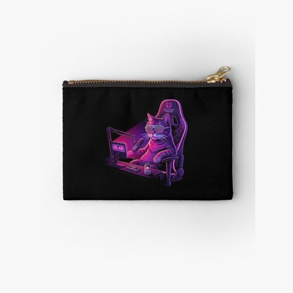 Item preview, Neon Cat Streamer – Synthwave Gamer Cat Aesthetic | Retro Vaporwave Gaming designed and sold by Offbeat Outfitters.