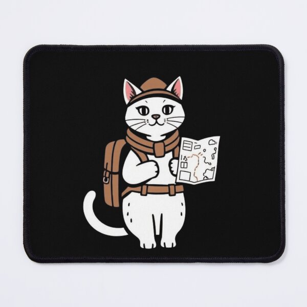 Item preview, Adventure Explorer Cat Travel Map Hiker Art designed and sold by artlife4.