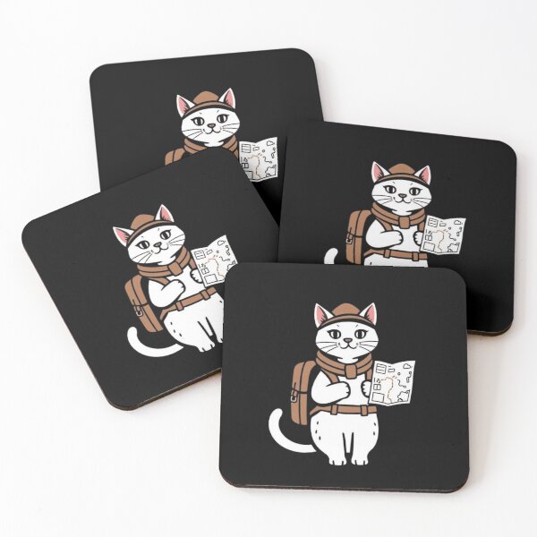 Item preview, Adventure Explorer Cat Travel Map Hiker Art designed and sold by artlife4.