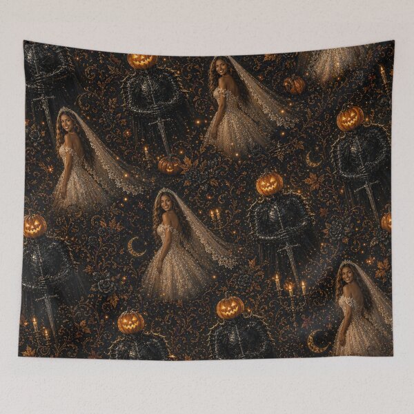 Item preview, Headless Horseman Enchanted Wedding Scene – Fantasy Romance Gothic Art designed and sold by TheHorsemanRidesAgain.