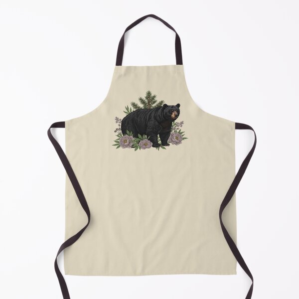 Item preview, Black Bear With Lavender Peonies And Pine Branches designed and sold by BirdsnStuff.