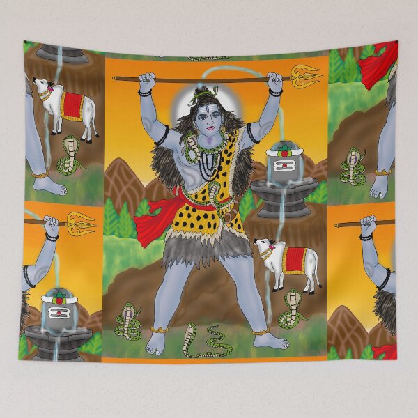 Item preview, Shankar Divine Artwork – Hindu Lord Shiva Spiritual Illustration designed and sold by Harshit_Digital_Arts.