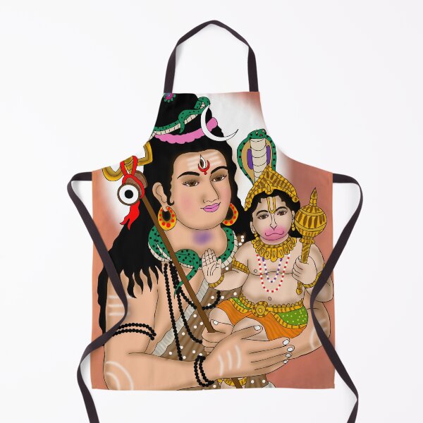 Item preview, Shankar and Hanuman Divine Artwork – Shiva Devotion Spiritual Illustration designed and sold by Harshit_Digital_Arts.