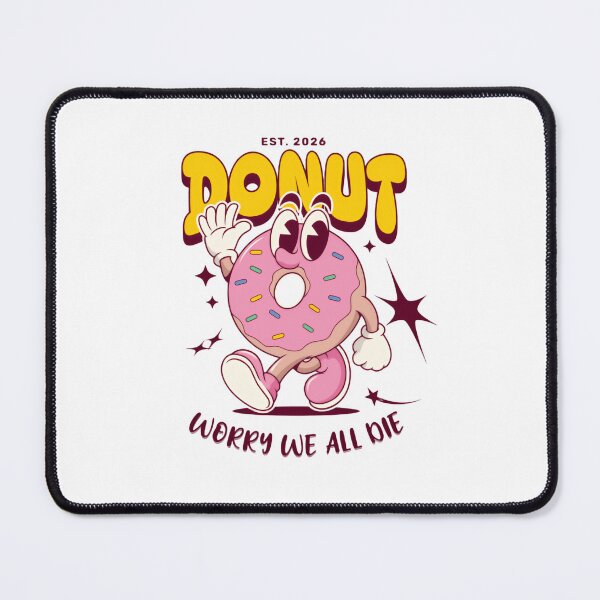 Item preview, Waving Donut Mascot Donut Worry designed and sold by PlayfulConcepts.