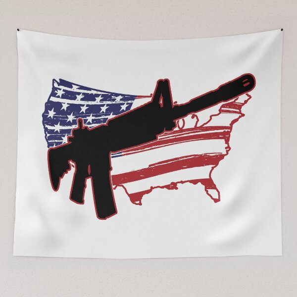 Item preview, AR-15 and Red, White, and Blue USA Map designed and sold by HectorCantres.