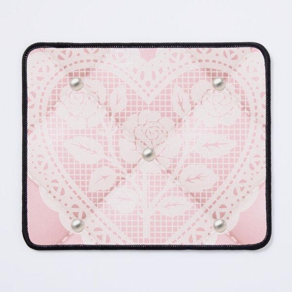 Item preview, pink quilted texture with pearls and lace rose detail designed and sold by meuliasshop.