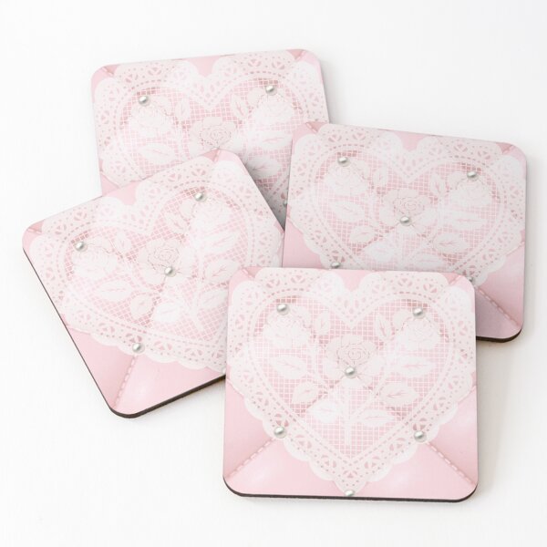 Item preview, pink quilted texture with pearls and lace rose detail designed and sold by meuliasshop.