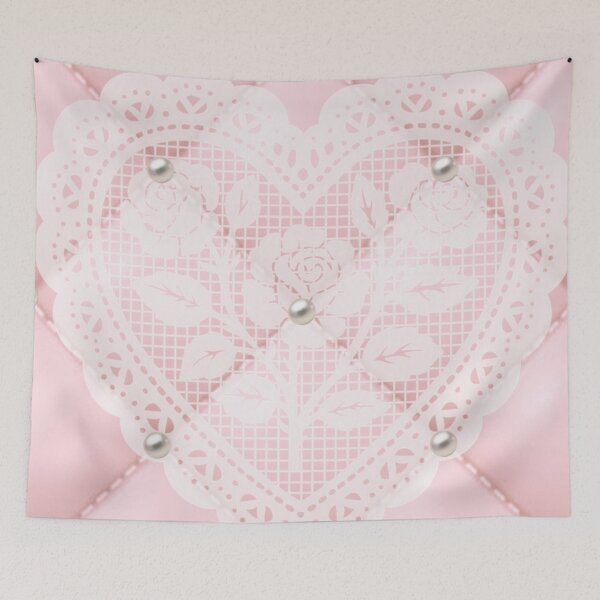 Item preview, pink quilted texture with pearls and lace rose detail designed and sold by meuliasshop.