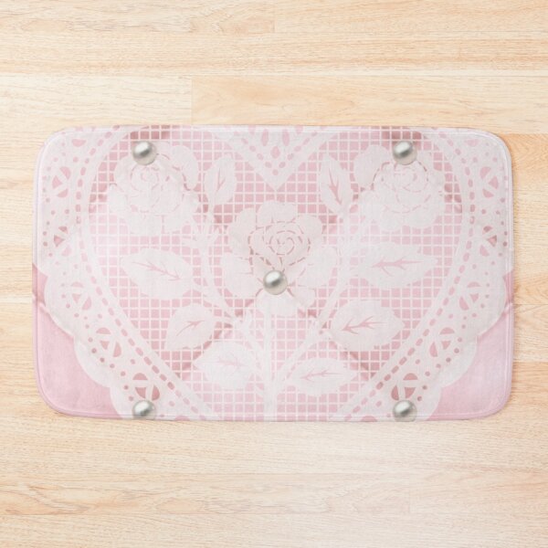 Item preview, pink quilted texture with pearls and lace rose detail designed and sold by meuliasshop.