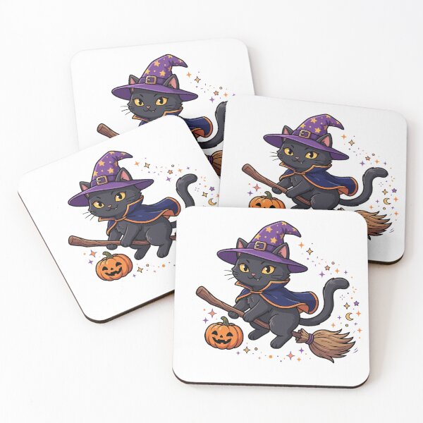 Item preview, Cute Halloween Cat on Broom designed and sold by MzulhilmiZam.