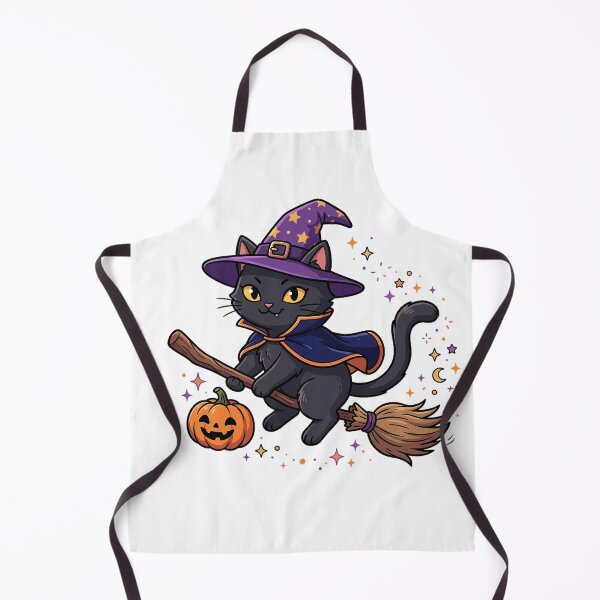 Item preview, Cute Halloween Cat on Broom designed and sold by MzulhilmiZam.