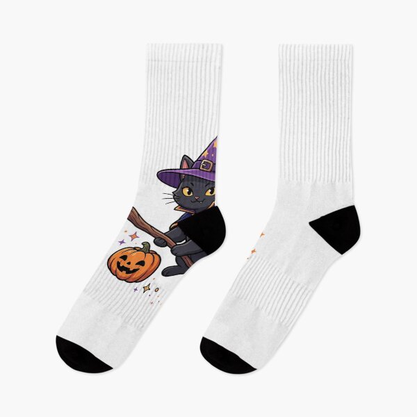 Item preview, Cute Halloween Cat on Broom designed and sold by MzulhilmiZam.
