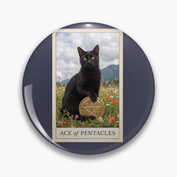 Item preview, Ace of Pentacles Black Cat designed and sold by MorningFive.