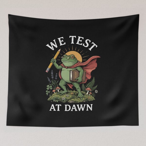 Item preview, We Test At Dawn Cute Frog Student Humor Aesthetic Classic T-Shirt designed and sold by Kerryberri.