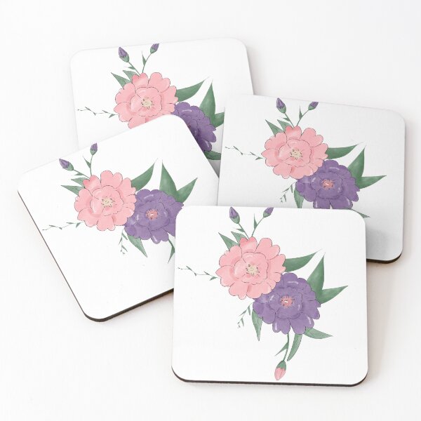 Item preview, Elegant pink and purple watercolor floral illustration  designed and sold by lunara-4.