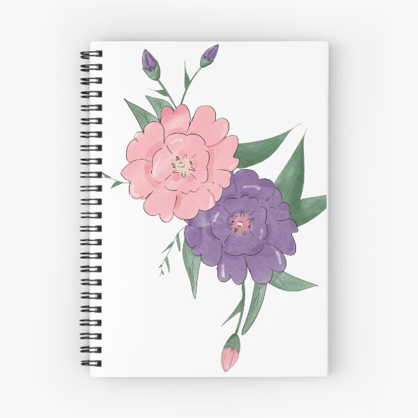 Item preview, Elegant pink and purple watercolor floral illustration  designed and sold by lunara-4.