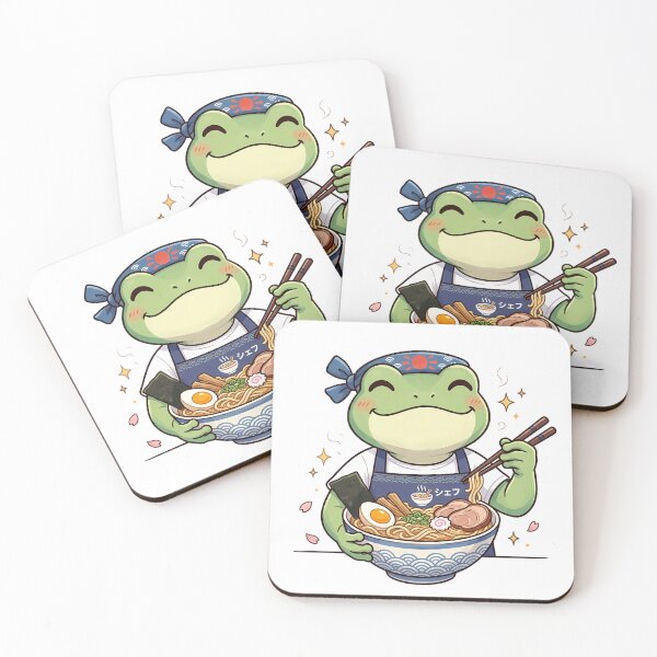 Item preview, Kawaii Frog Japanese Food Art designed and sold by MzulhilmiZam.