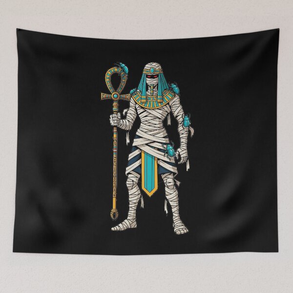 Item preview, Egyptian Mummy with Ankh Staff and Scarabs designed and sold by UrbanPrts.