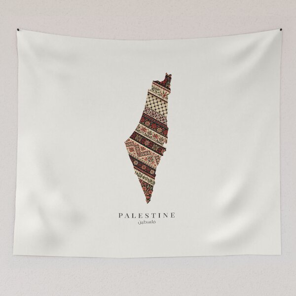 Item preview, Palestine Map Traditional Palestinian Tatreez Embroidery Art  designed and sold by bone  apart.