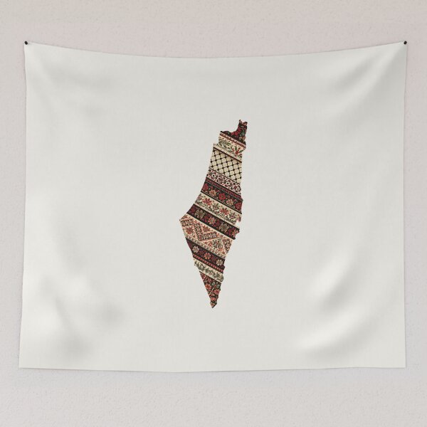 Item preview, Palestine Map Traditional Palestinian Tatreez Embroidery Art  designed and sold by bone  apart.