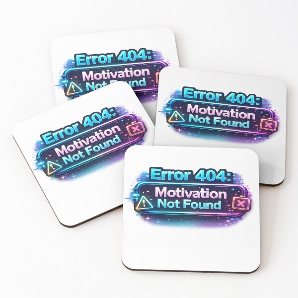 Item preview, Error 404 Motivation Not Found – Funny Programmer Quote Neon Glitch Design designed and sold by Neon Wolf Studio.