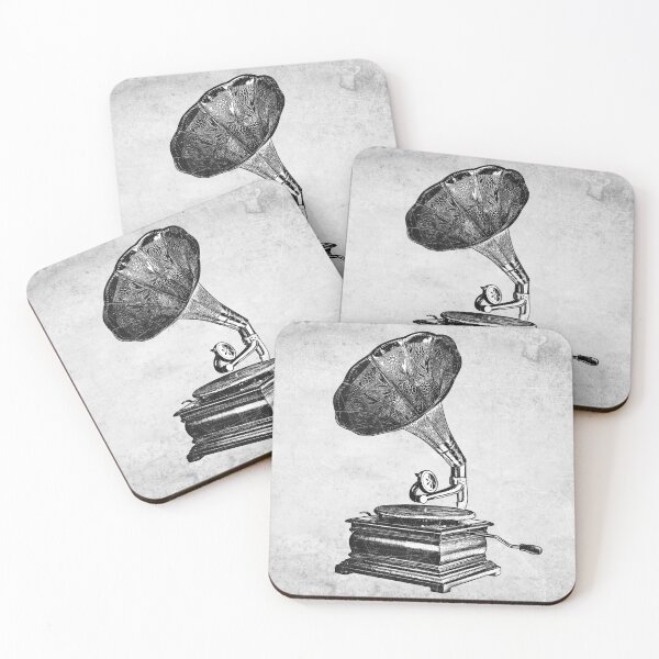 Item preview, Antique Gramophone: Victorian Etched Illustration Dark Music Nostalgia Art designed and sold by Ghoul Enterprises.