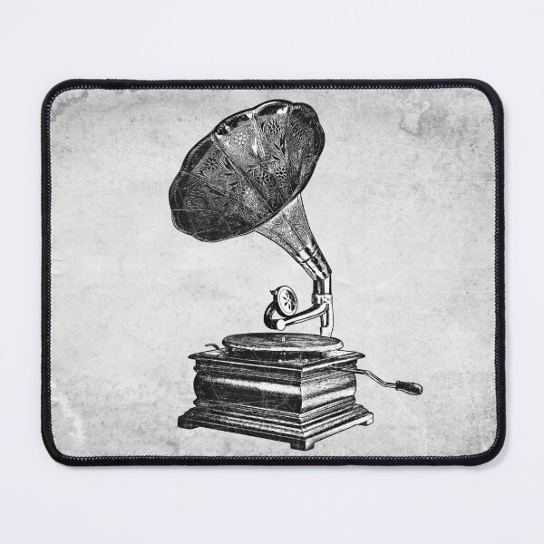 Item preview, Antique Gramophone: Victorian Etched Illustration Dark Music Nostalgia Art designed and sold by Ghoul Enterprises.